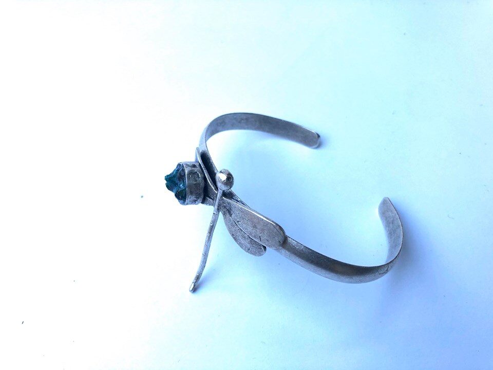 Silver dragonfly bracelet